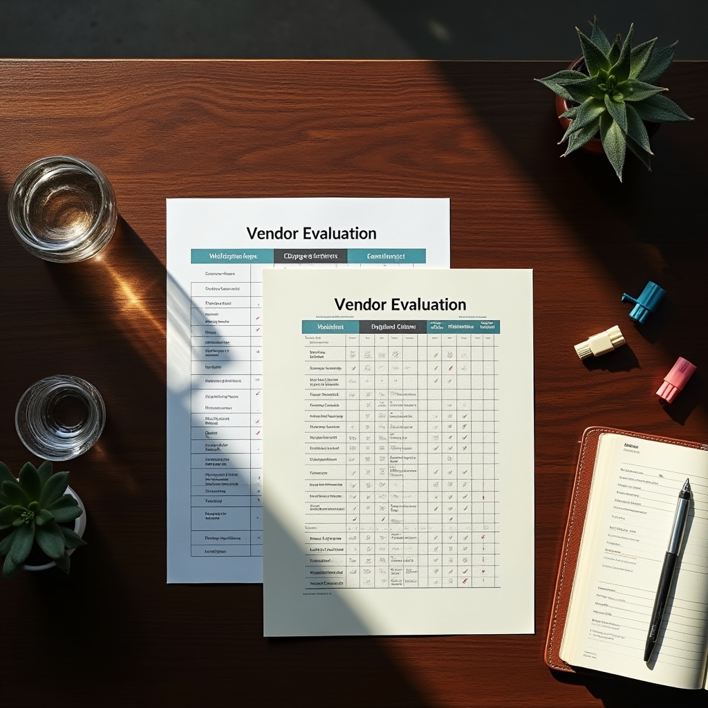 Structured document review and evaluation process with frameworks on desk